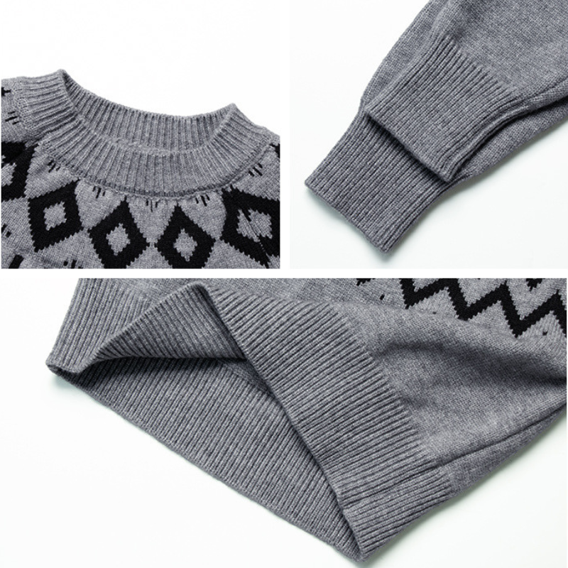 ノルディック柄厚手ニット
