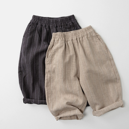 ストライプ柄リネンパンツ