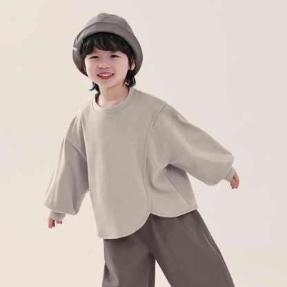 アシンメトリー純棉プルオーバー
