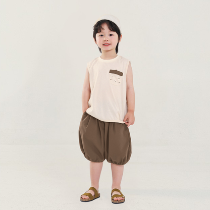 栗ポケットタンクトップ＆ショートパンツ2点セット