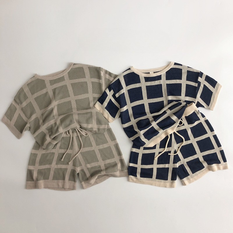チェック柄Tシャツ＆ショーツ