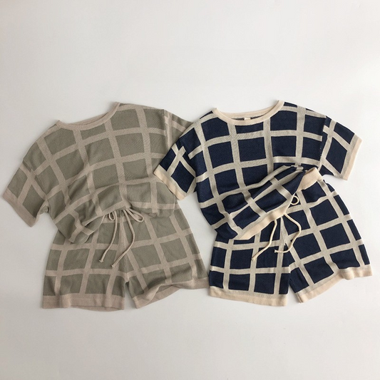 チェック柄Tシャツ＆ショーツ