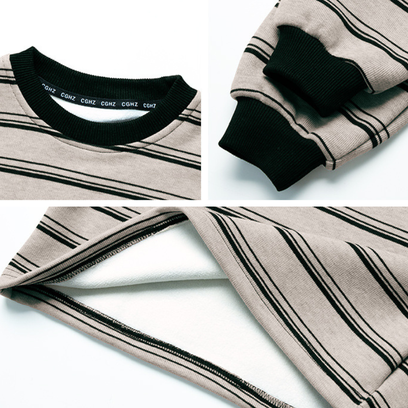 ワイドボーダー裏ボアスウェット