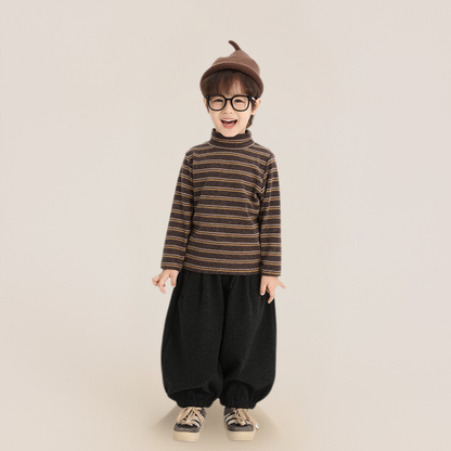 フロントボタン付き裏ボアパンツ