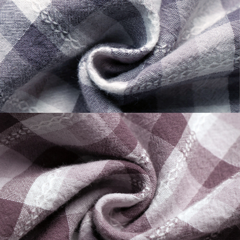 繊細凹凸縞模様チェックシャツ