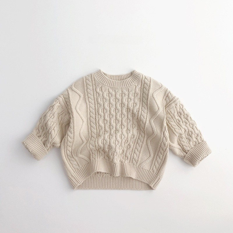 厚手ケーブルニットプルオーバー