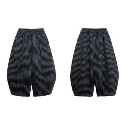 チョークストライプ裏ボアパンツ