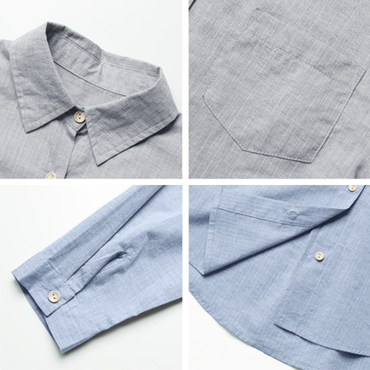 立体糸ストライプシャツ