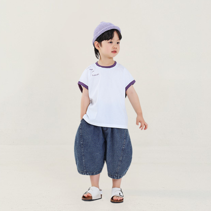 薄手デニム七分パンツ