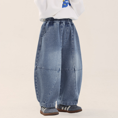 パッチワークデニムパンツ