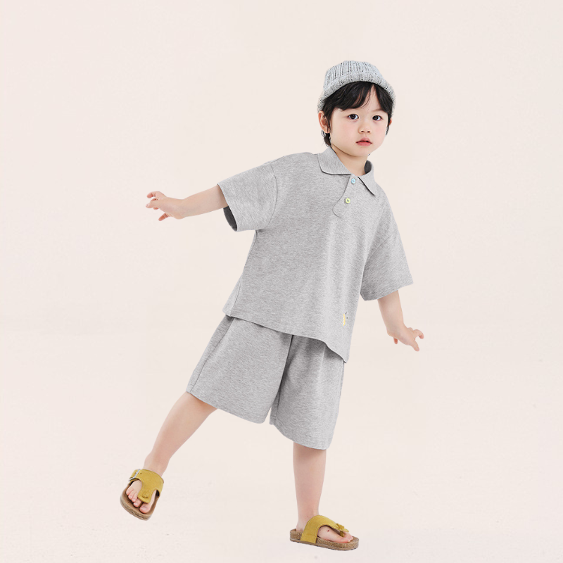 カラーボタンポロシャツ＆ショートパンツ2点セット