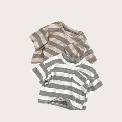 配色ボーダーTシャツ