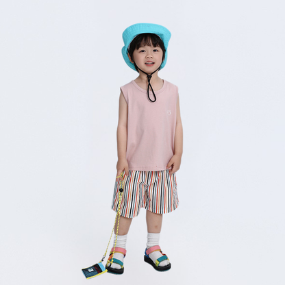 カラフルストライプ純綿ハーフパンツ