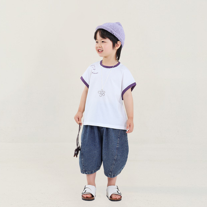 薄手デニム七分パンツ