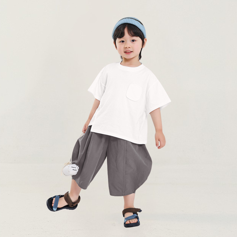 センタープレスコットン七分パンツ