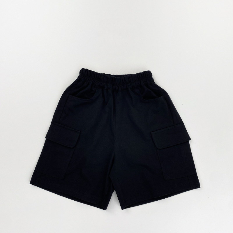 純棉薄手カーゴハーフパンツ