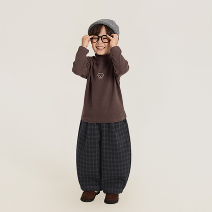 チェック柄ワイドイージーパンツ