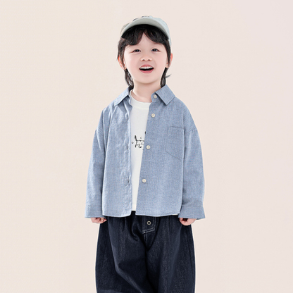 立体糸ストライプシャツ