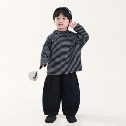 シャドー柄裏ボアパンツ