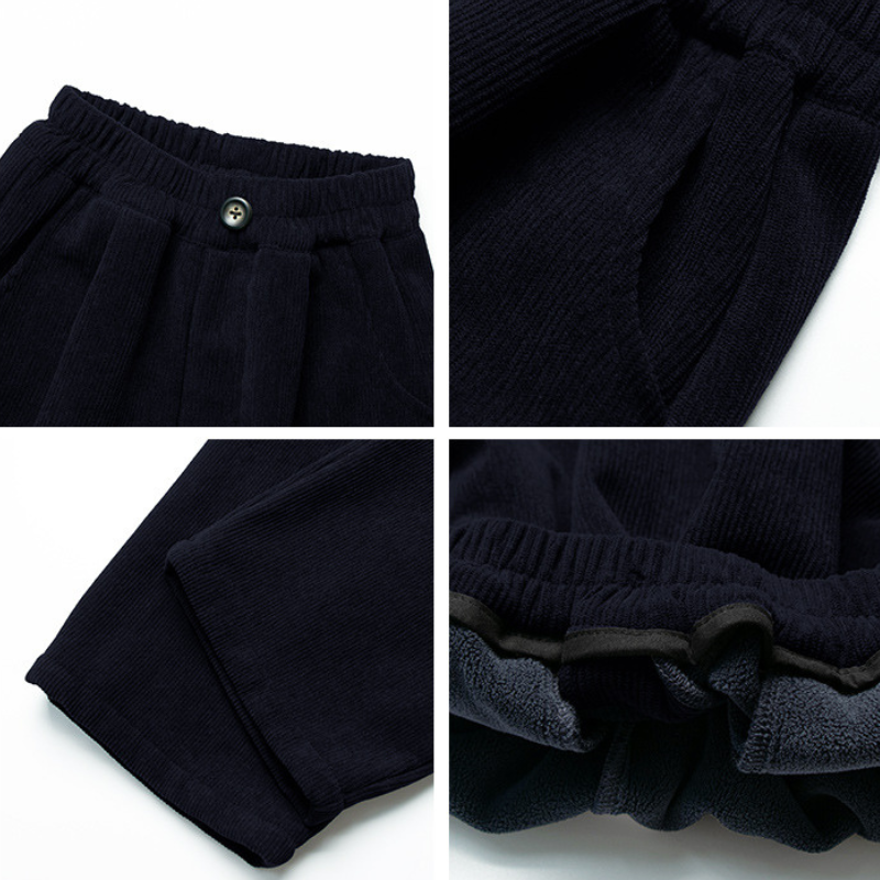 裏毛コーデュロイワイドパンツ