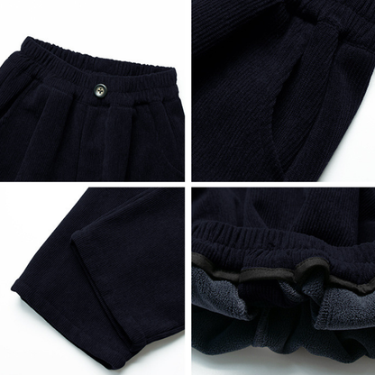 裏毛コーデュロイワイドパンツ