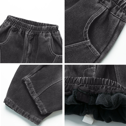 ヴィンテージ加工裏ボアデニムパンツ