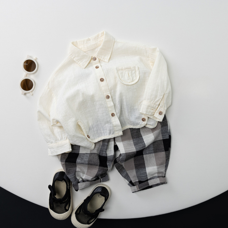 ギンガムコットンハーレムパンツ