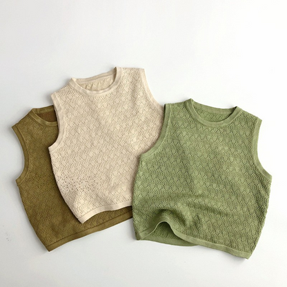 透かし編みニットタンクトップ