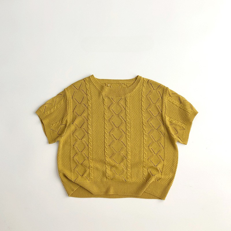 ケーブル編みニットTシャツ
