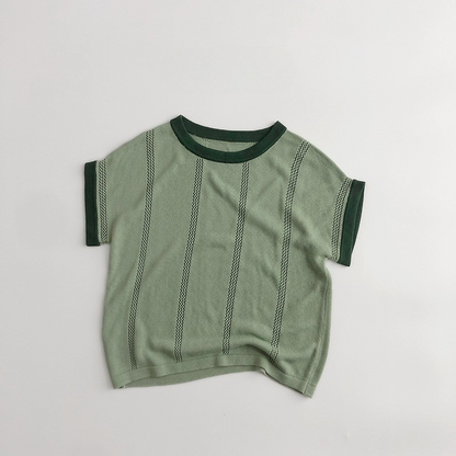 透かし編みニットTシャツ