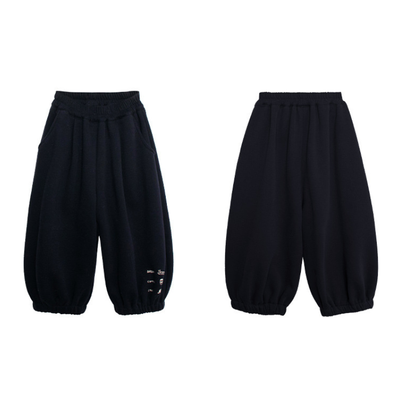 裾プリント裏ボアパンツ