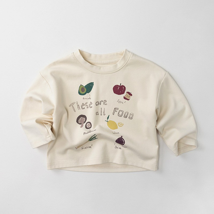 食べ物モチーフ長袖Tシャツ