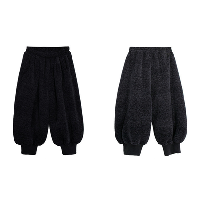 裾リブシェニール裏ボアパンツ