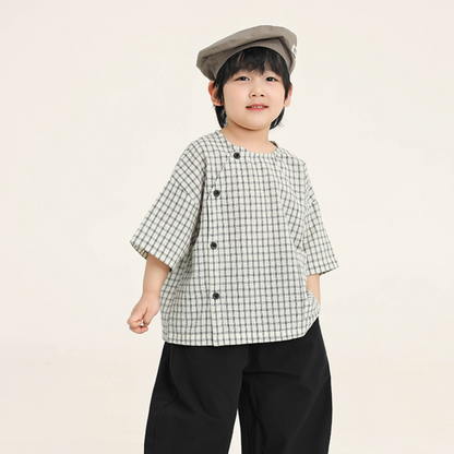 斜め前立てチャックシャツ