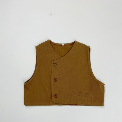 アシンメトリー純綿ベスト