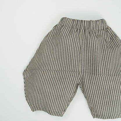 ストライプ七分丈ハーレムパンツ