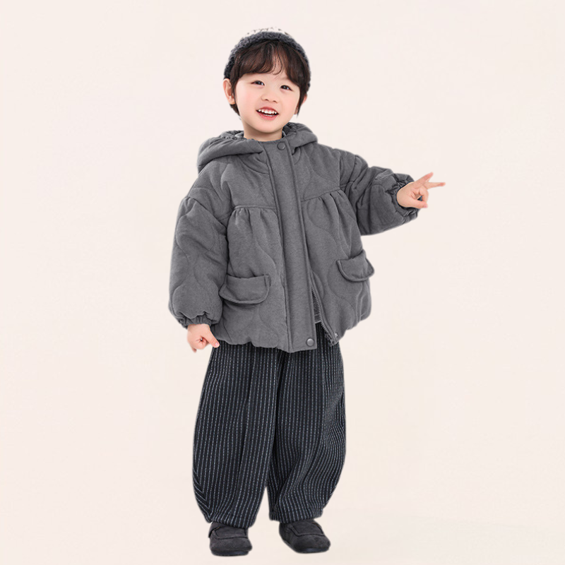 チョークストライプ裏ボアパンツ