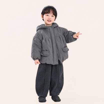 チョークストライプ裏ボアパンツ