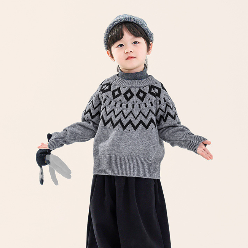 ノルディック柄厚手ニット