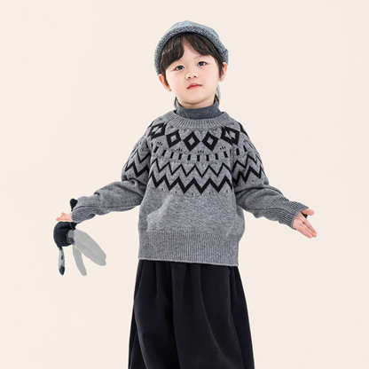 ノルディック柄厚手ニット