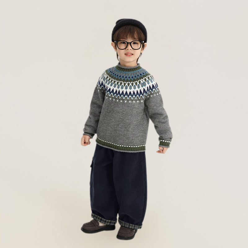 裏ボアチェックロールアップコーデュロイパンツ