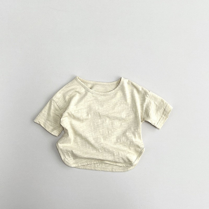 クリーム色クルーネックTシャツ