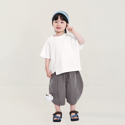 センタープレスコットン七分パンツ