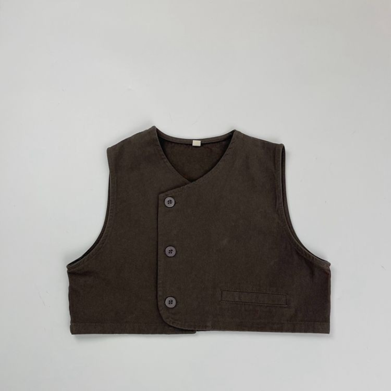 アシンメトリー純綿ベスト