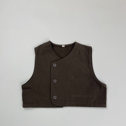 アシンメトリー純綿ベスト