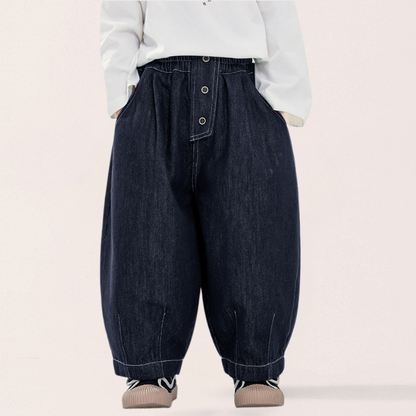 縦3ボタンデニムパンツ