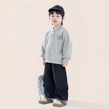 裾チェックカーゴパンツ