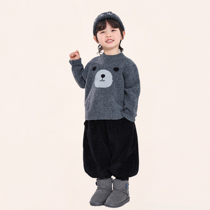 裾リブシェニール裏ボアパンツ