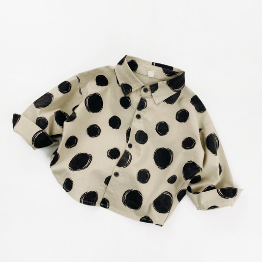 手描き風ドット柄シャツ