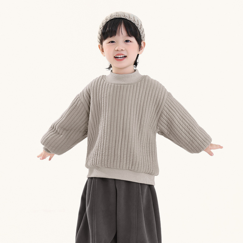 Fleece-lined high-neck sweatshirt